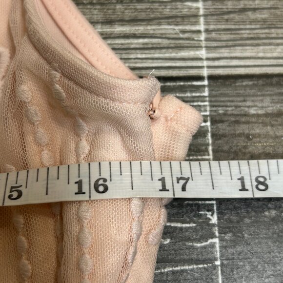 Forever 21 Womens Dress Size L  Pink Netting Embroidered Floral Feminine Fairy - Picture 7 of 9